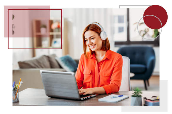 woman with headset using ConnectWise Control on laptop